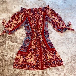 Super Cute Boho Off the Shoulder Dress!
